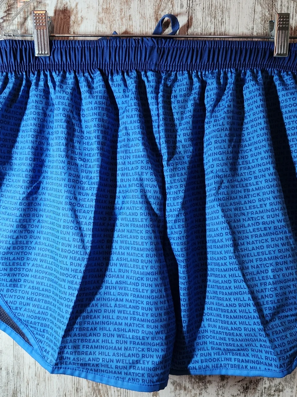 Women’s Royal Blue Athletic Boston Marathon Running Shorts with Drawstring Waist